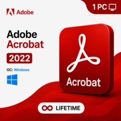 Adobe Acrobat Pro DC 2022  Windows 1 Device  Lifetime
