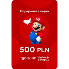 🔴 Карта Nintendo eShop Card 500zł PLN Злотых Польша 🔑