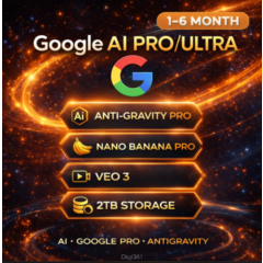 Google One AI PRO/ULTRA 1/3/6 Month | ANTIGRAVITY |Gemini 3.1|Veo3|BananaPRO