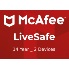 McAfee LiveSafe – 14 Years – 2 Device – GLOBAL