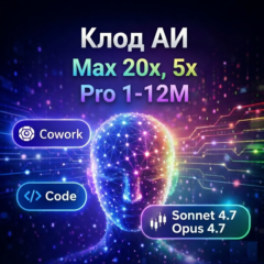 Claude Max 20x, 5x, Pro: Claude Opus 4.8, Sonet 4.6 | АВТО ВЫДАЧА, ПОЛНАЯ ГАРАНТИЯ