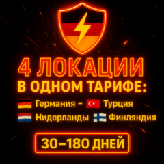 ⚡ VLESS ВПН: Германия, Турция, Нидерланды, Финляндия