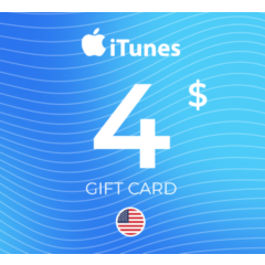 Apple iTunes Gift Card 4 $ - USA (Stockable)