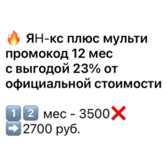 Ян-кс плюс мульти 12 мес промокод