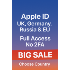 🚀Apple ID Европа — UK, DE, RU | Full Access, No 2FA🔒