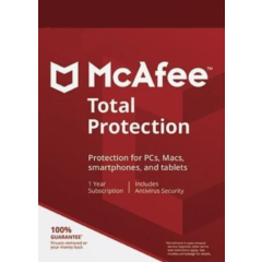 McAfee Total Protection 1,5,10 ПК 1 года 25 цифра Ключ