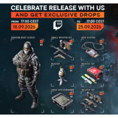 Active Matter — 26 наград | «Shadow» Body Sleeve + жетон + набор оружия | Twitch Drop