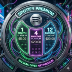 Spotify Premium 1/4/12 Платиновый/Стандарт