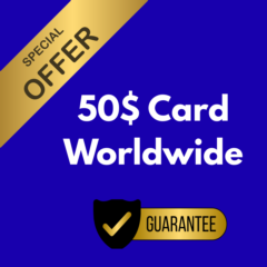 Карта Global Card номиналом 50$ для оплаты любых услуг✅