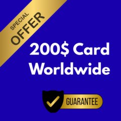 Карта Global Card номиналом 200$ для оплаты любых услуг