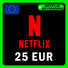 АВТО Карта пополнения Netflix 25 EUR ЕВРОПА 24/7