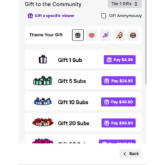 Подарки Twitch для подписчиков 1–100