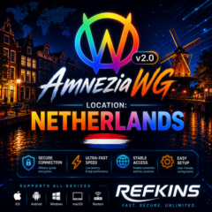 VPN ВПН AMNEZIA 2.0 ЛИЧНЫЙ НИДЕРЛАНДЫ AMNEZIAWG БЕЗЛИМИТ PREMIUM РОУТЕР КИНЕТИК МИКРО