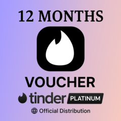 TINDER PLATINUM 12 MONTHS CODE 24/7 VOUCHER INSTANT