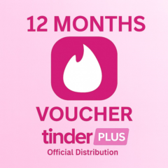 TINDER PLUS 12 MONTHS CODE 24/7 VOUCHER INSTANT