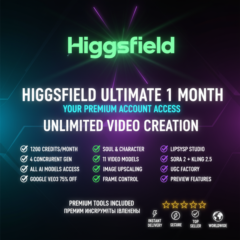 Higgsfield AI Ultimate 1 Месяц | Премиум аккаунт ⚡