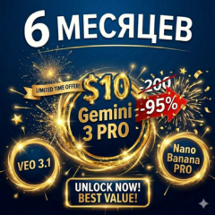 Оформлю подписку Google Gemini Pro на 12 месяцев