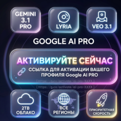 Активирую 6 месяцев Gemini на ваш аккаунт без входа , Veo 3.1, 5 ТБ | Omni flash