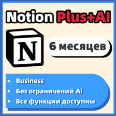 Notion Plus+Ai Безлимитный Ai 6 месяцев