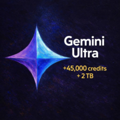 Gemini AI Ultra 1 месяц подписка+45,000 кредитов