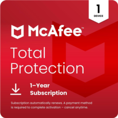 МГНОВЕННО => Ключ McAfee VPN на 1 устройство на 1 год,