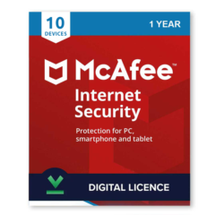 Ключ активации интернет-безопасности McAfee на 1 год дл