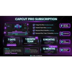 CapCut Pro: 7-дневный план • Командный план на 1 месяц • Годовой Pro-план