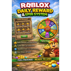 Система Roblox Money, ежедневных наград и вращения колеса — DataStore Save, безопасна