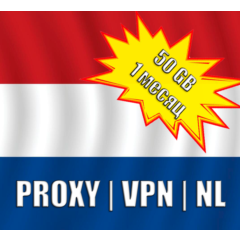 Hiddify Личный Proxy | VPN | Нидерланды, Амстердам | 50 GB | 1 месяц