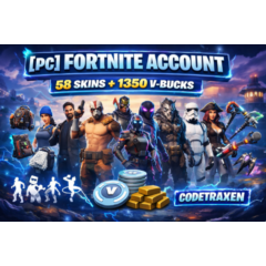 [PC] Fortnite Account – 58 Skins + 1350 V-Bucks PC