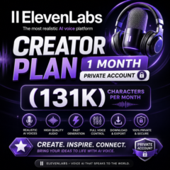 План ElevenLabs Creator на 1 месяц, закрытый аккаунт (131K)