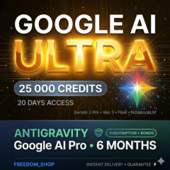 Ultra AI: Gemini 3 Pro, Antigravity, Veo 3.1, Nano Banana Pro 2 | 25К кредитов