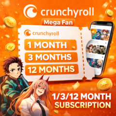 Crunchyroll Mega Fan 1/12 месяцев для вашего аккаунта