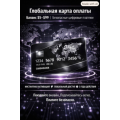 💳 Глобальная карта оплаты | Баланс $5–$99 | Безопасные цифровые платежи