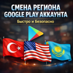 🌍 Смена региона Google Play Быстро / Безопасно