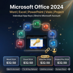 Word Excel PowerPoint Visio Project 2024 ключ лицензия привязка