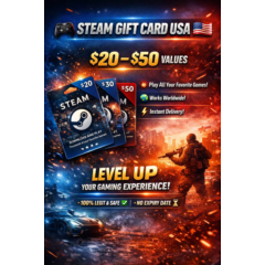 🎮 Steam Gift Card USA 🇺🇸 | $20–$50 | ⚡ Быстрая доставка | 🎯 Игры без границ