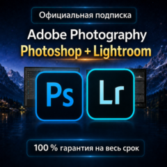 ADOBE PHOTOGRAPHY PLAN PHOTOSHOP + LIGHTROOM 1/3 МЕСЯЦЕВ