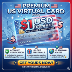 Карта США с балансом в 0/1.5 доллар (работает везде)