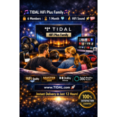 🎧 TIDAL HiFi Plus Family 🎶 | 🔒 До 6 участников | ⏳ 1 месяц 💎 | 🚀 HiFi звук ⚡💯