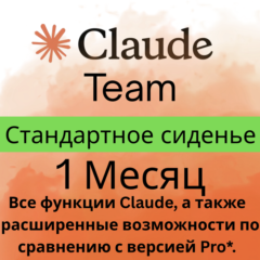 Claude AI Команда - Стандартное сиденье - Личный аккаунт
