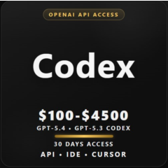 $100-$4500 баланс на модели GPT-5.4, GPT-5.3 Codex по API