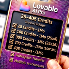 Lovable AI Pro 1–3 месяца | 25–1000 кредитов |  Быстрая доставка | Перенос рабочего п