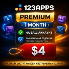 123apps Premium 1 Month / Оплата подписки на 1 месяц - 4$
