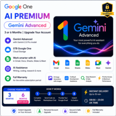 Google One AI Premium — Gemini Advanced | Апгрейд на 6 месяцев | Быстрая доставка