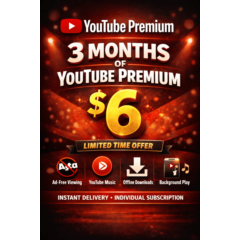 YouTube Premium 3 мес | Индивидуальный | Глобальный | Гарантия | Мгновенно