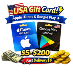 🎁 Подарочная карта США | Apple iTunes и Google Play | $5–$200 | Быстрая доставка