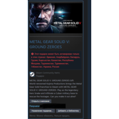 METAL GEAR SOLID V: GROUND ZEROES Steam Gift RU/CIS