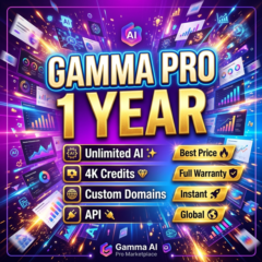 Gamma AI Pro 1 Год | Неограниченный AI, 4000 Кредитов, Домены, API