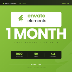 ENVATO ELEMENTS 1 МЕСЯЦ 30 Дней Панель Загрузок Автовыдача